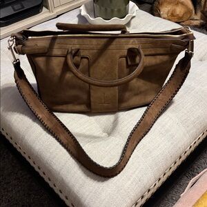 Theory Black Leather Duffel Insert with Embossed Logo